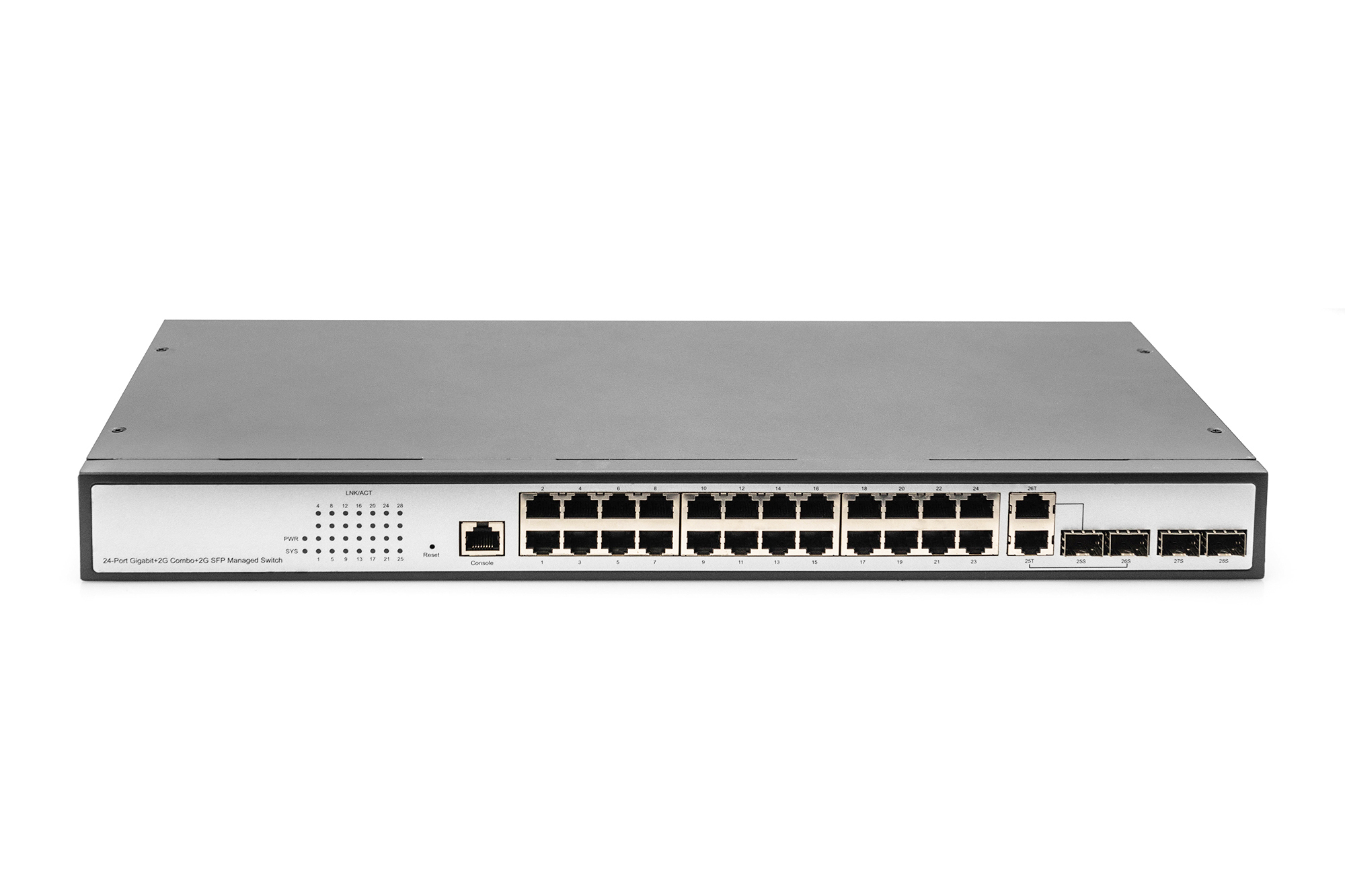 DIGITUS DN-80221-3  Digitus Switch livello 2 Gigabit Ethernet, 24 porte, 2  porte RJ45/SFP-combo + 2 porte uplink SFP