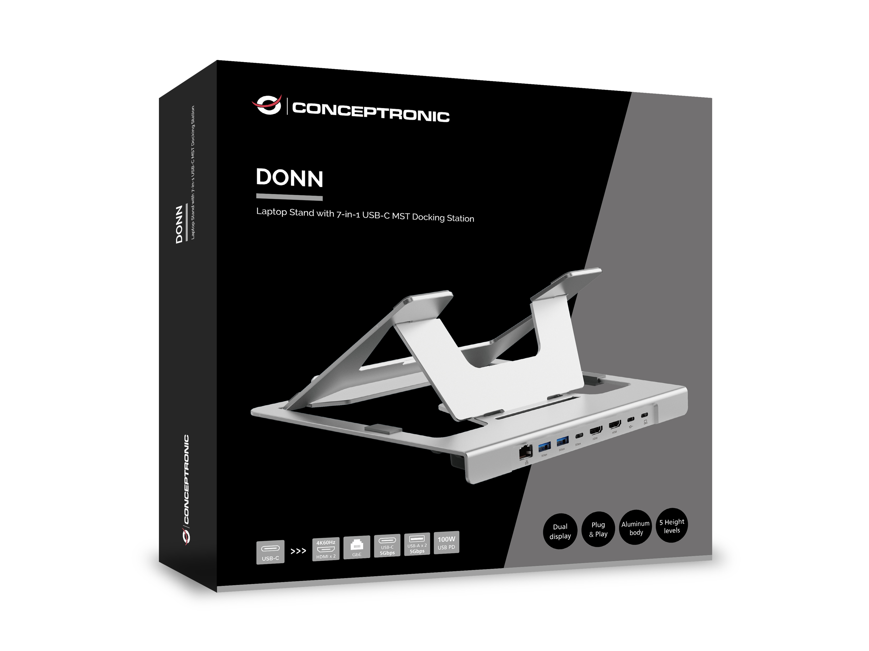 Conceptronic DONN35S supporto per laptop Supporto per computer portatile Argento