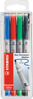 STABILO OHPen marcador 4 pieza(s) Negro, Azul, Verde, Rojo