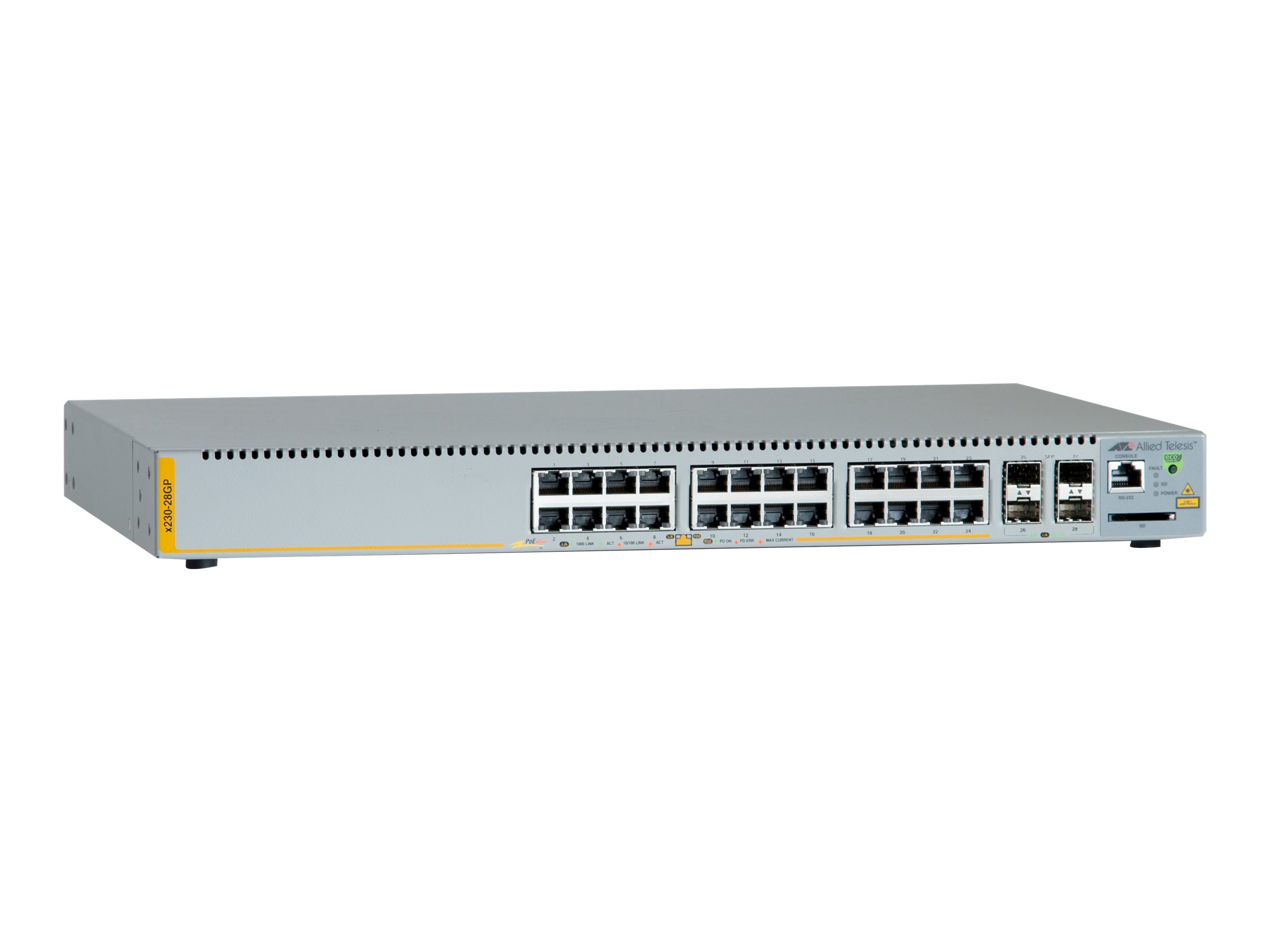 Allied Telesis AT-x230-28GP-50 G�r� L3 Gigabit Ethernet (10/100/1000) Connexion Ethernet, supportant lalimentation via ce port (PoE) Gris