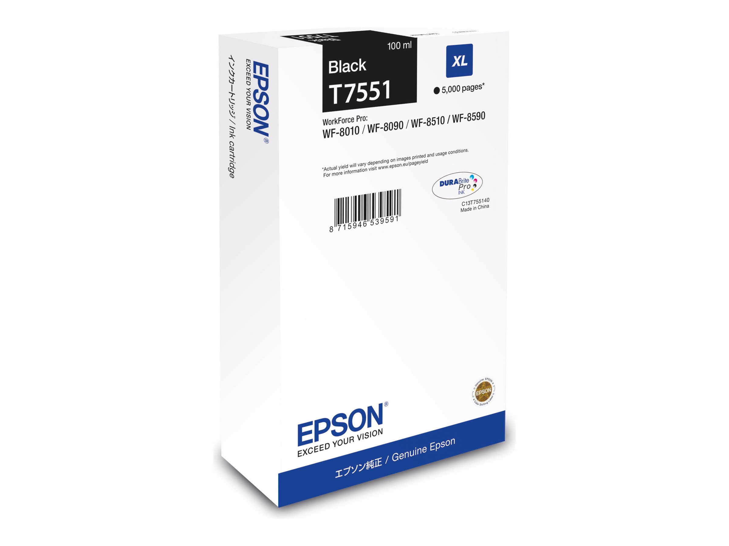 Epson Tinte schwarz 100.0ml WF Pro 8xxxXL - Schwarz