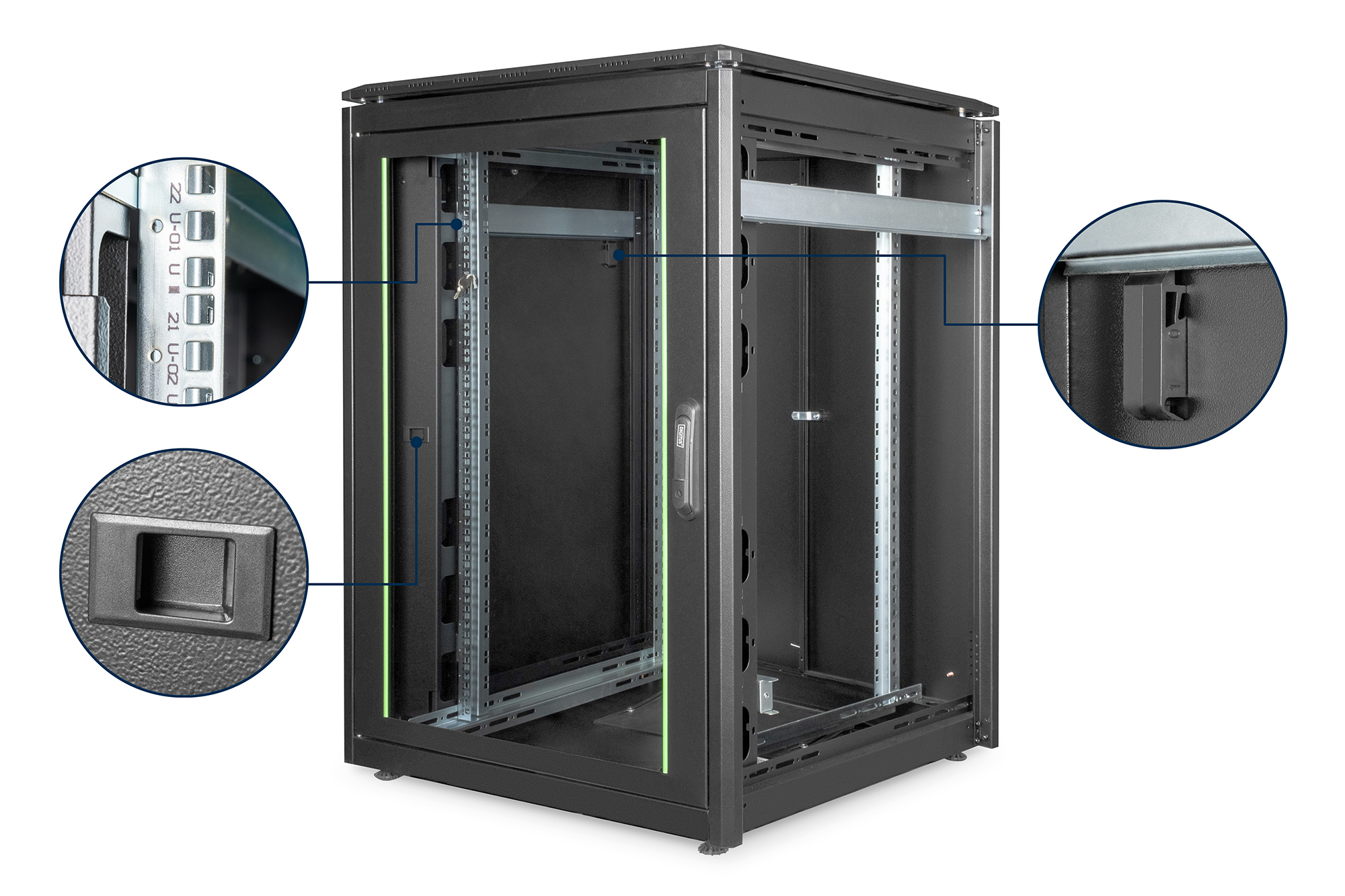 Digitus Armoire rseau de srie Unique - 800 x 800 mm (lxp)