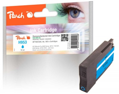 Peach Patrone HP Nr.953 cyan mit OEM Chip remanufactured - Wiederaufbereitet - Kompatibel