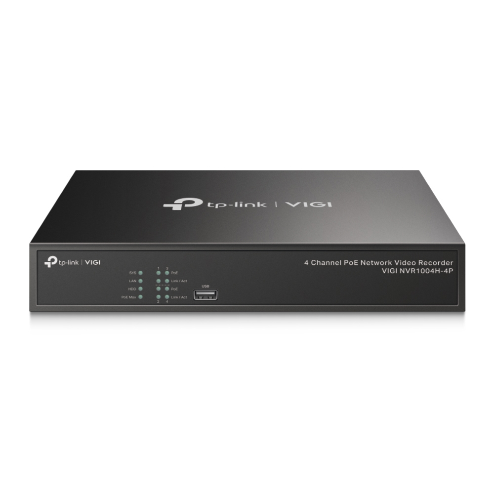 TP-Link VIGI NVR1004H-4P Grabadore de v�deo en red (NVR) Negro