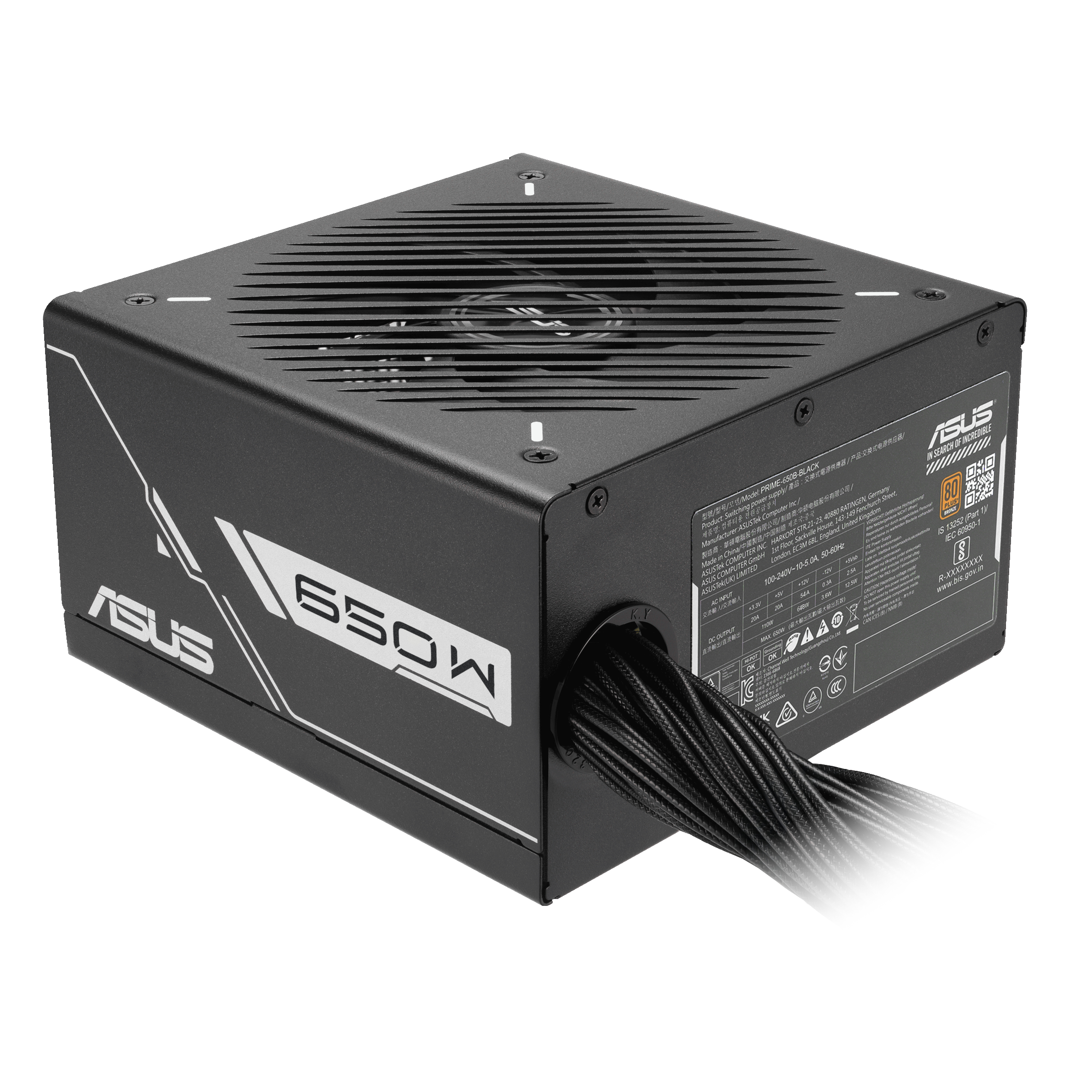 ASUS Prime -650B-BLACK alimentatore per computer 650 W 20+4 pin ATX ATX Nero