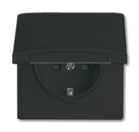 BUSCH JAEGER 2064-0-0295 - CEE 7/3 - 2P+E - Schwarz - IP44 - 250 V - 16 A