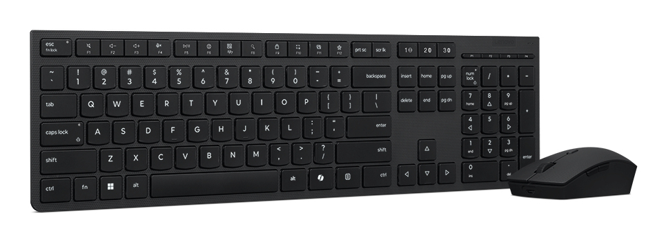 Lenovo 4X31R64351 keyboard Mouse included Office RF Wireless + Bluetooth US English Black
