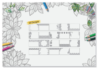 Sigel Schreibtischunterlage Adult Coloring ohne Kalendarium wei 20 Blatt