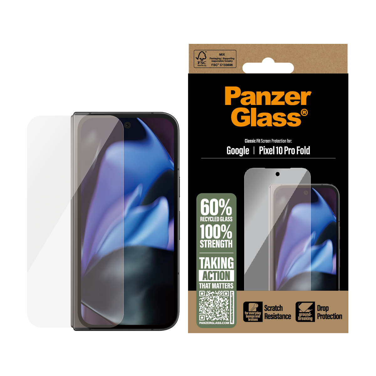 PanzerGlass Screen Protector Google Pixel 10 Pro Fold Classic Fit