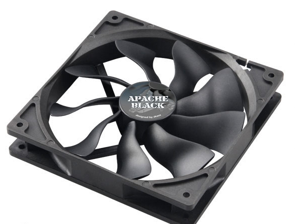 Akasa 14cm APACHE Black Carcasa del ordenador Ventilador Negro