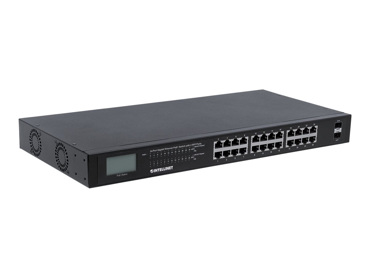 Intellinet 561242 commutateur r�seau Non-g�r� Gigabit Ethernet (10/100/1000) Connexion Ethernet, supportant lalimentation via ce port (PoE) 1U Noir