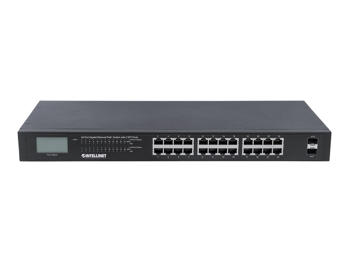 Intellinet 561242 commutateur r�seau Non-g�r� Gigabit Ethernet (10/100/1000) Connexion Ethernet, supportant lalimentation via ce port (PoE) 1U Noir