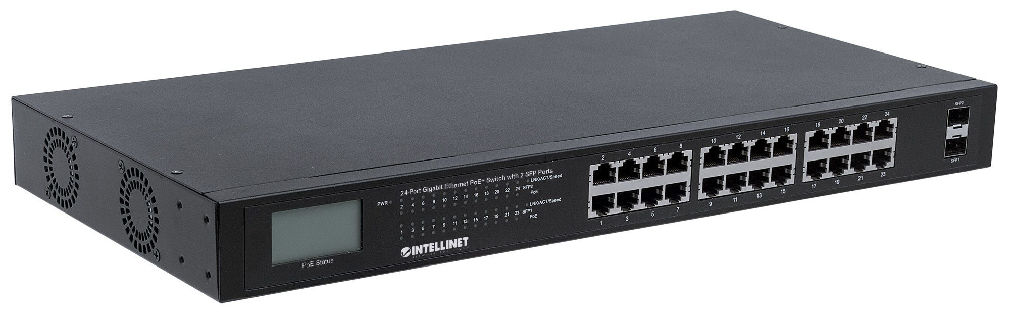 Intellinet 561242 commutateur r�seau Non-g�r� Gigabit Ethernet (10/100/1000) Connexion Ethernet, supportant lalimentation via ce port (PoE) 1U Noir