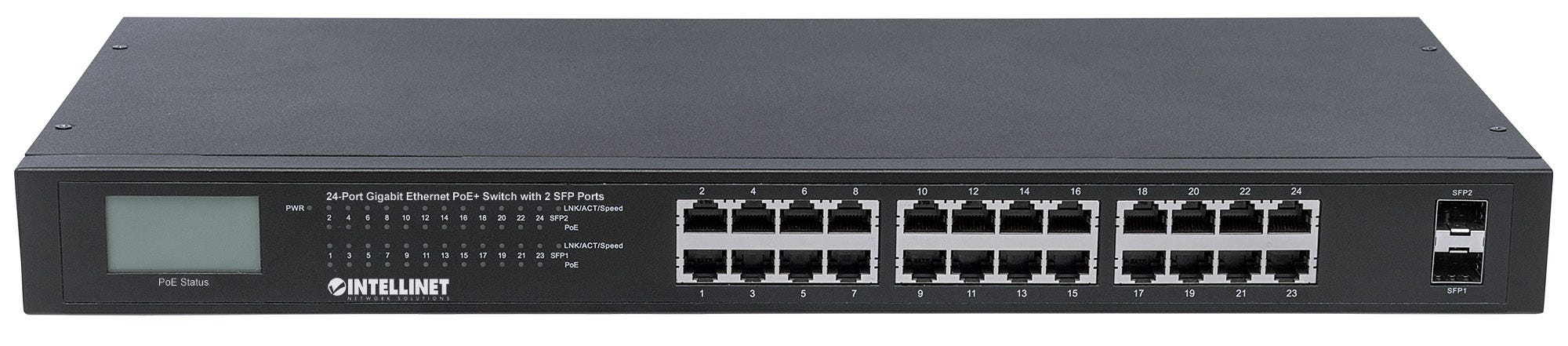 Intellinet 561242 commutateur r�seau Non-g�r� Gigabit Ethernet (10/100/1000) Connexion Ethernet, supportant lalimentation via ce port (PoE) 1U Noir