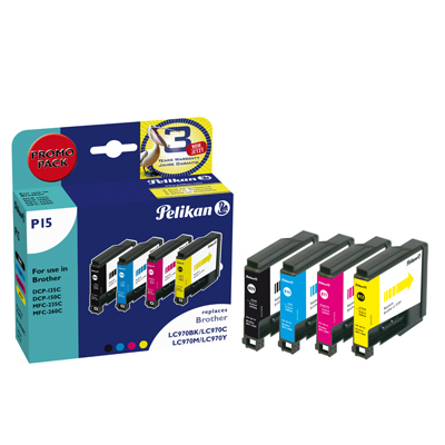 Pelikan 360670 cartouche dencre 4 pice(s) Noir, Cyan, Magenta, Jaune