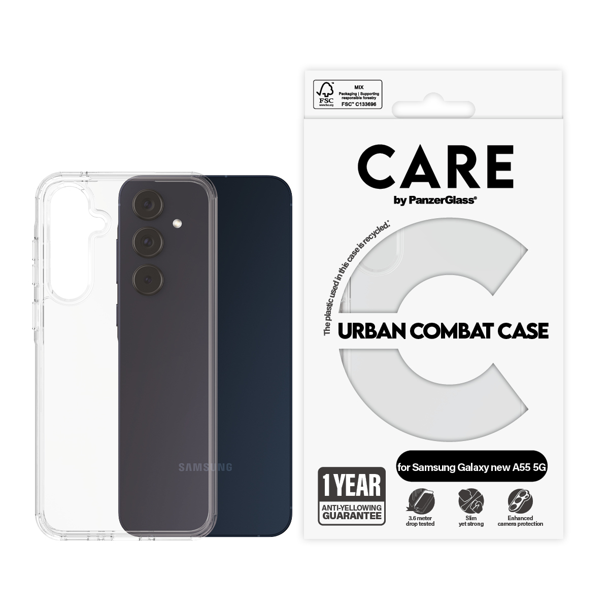 PanzerGlass CARE BY FLAGSHIP coque de protection pour tlphones portables Housse Transparent