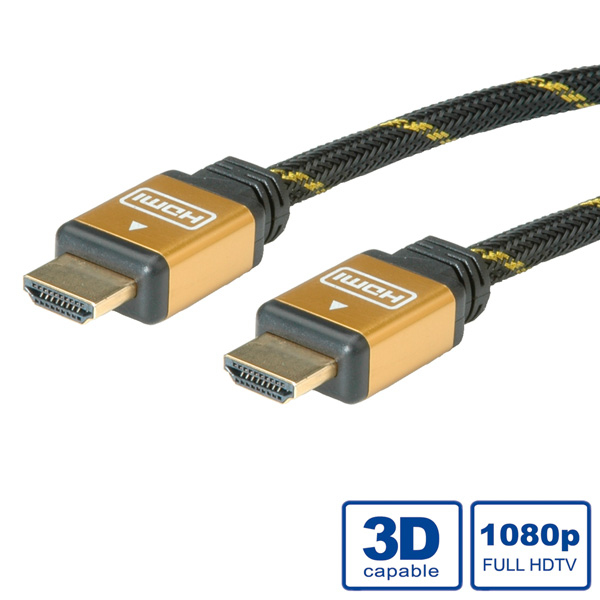 ROLINE 11.04.5508 cable HDMI 15 m HDMI tipo A (Estndar) Negro, Oro