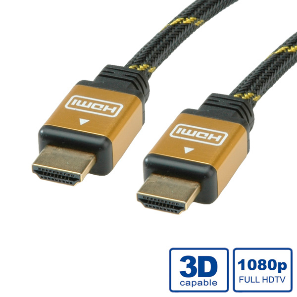 ROLINE 11.04.5508 cable HDMI 15 m HDMI tipo A (Estndar) Negro, Oro