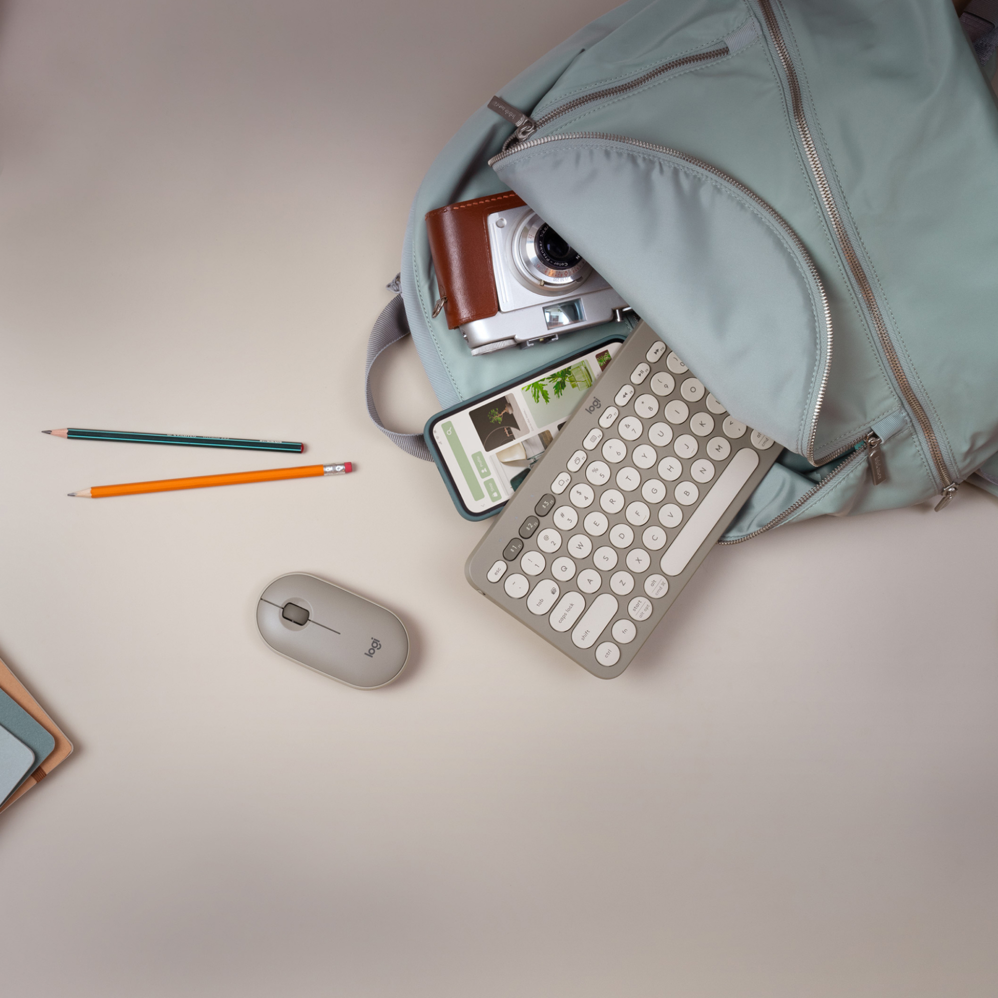 Logitech K380 Clavier Bluetooth Multi-Appareils – Couleur Sand – Compact & 2 Ans D’Autonomie