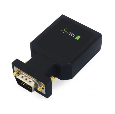 Techly IDATA-VGA-HDMINI cable gender changer HDMI, 3.5mm Black