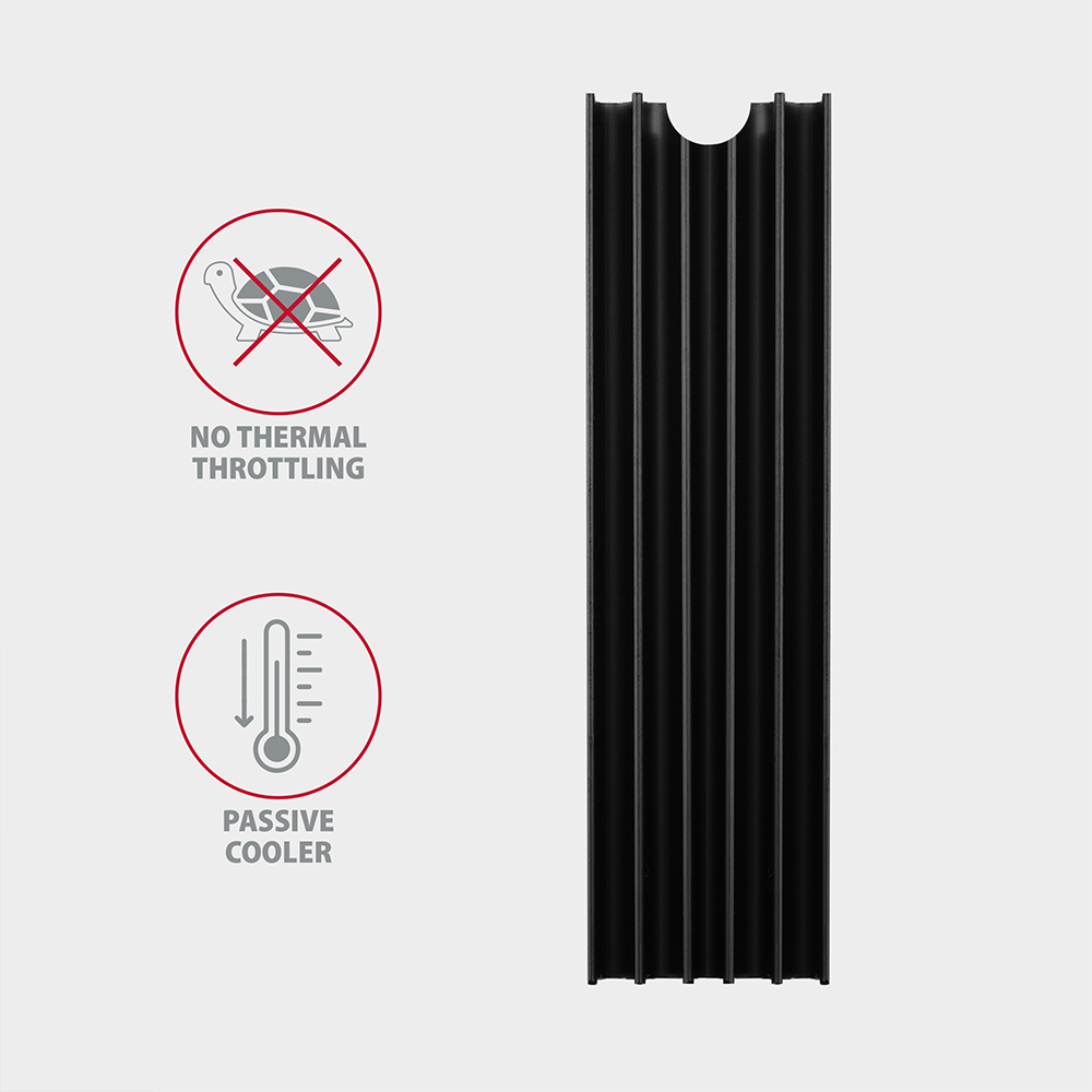 Axagon CLR-M2L10 syst�me de refroidissement d ordinateur M.2 NVMe SSD, Disque �lectronique Dissipateur thermique/Radiateur Noir 1 pi�ce(s)