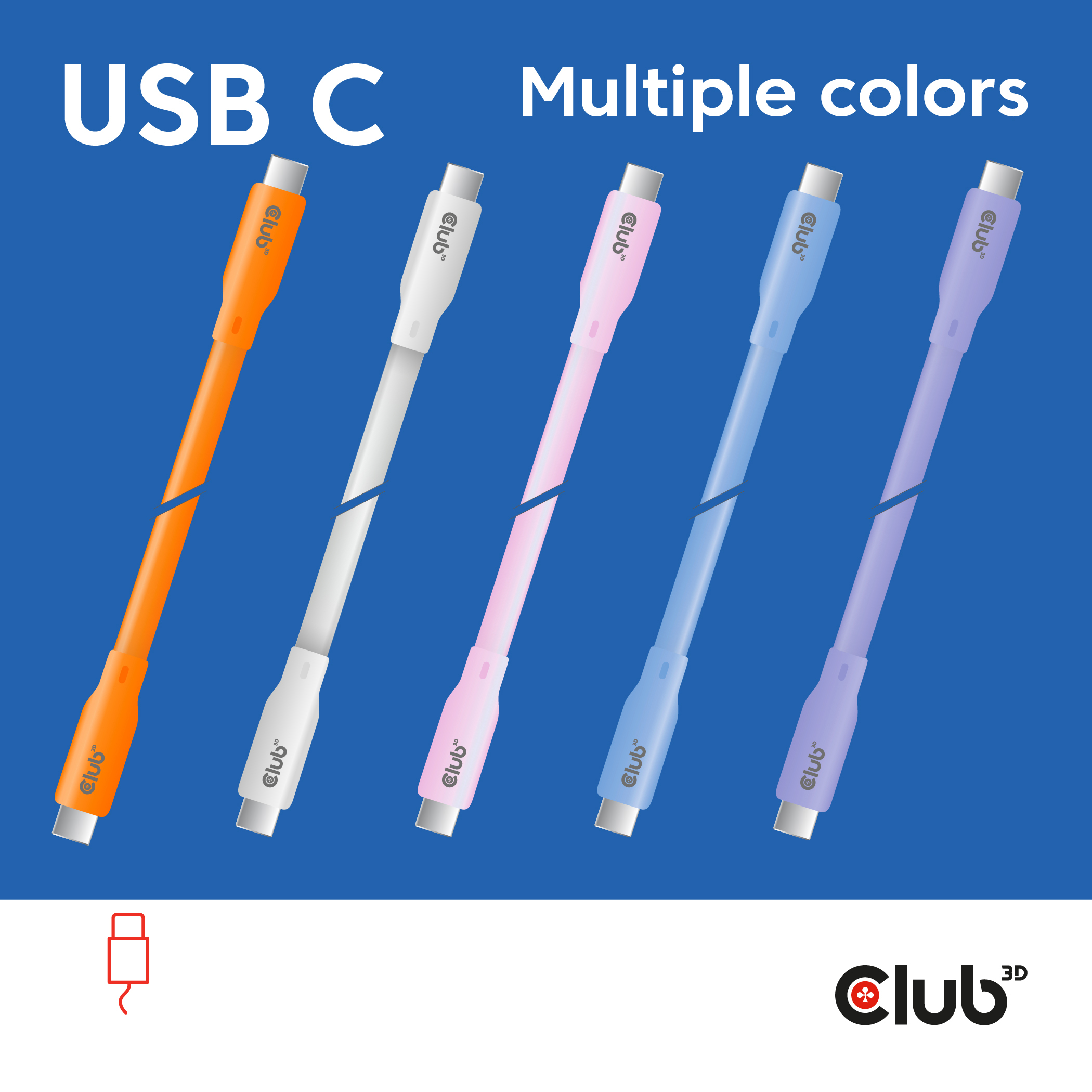 CLUB3D USB C cable purple