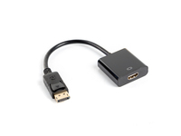 Lanberg AD-0009-BK - 0,1 m - DisplayPort - HDMI Typ A (Standard) - Mnnlich - Weiblich - Gold