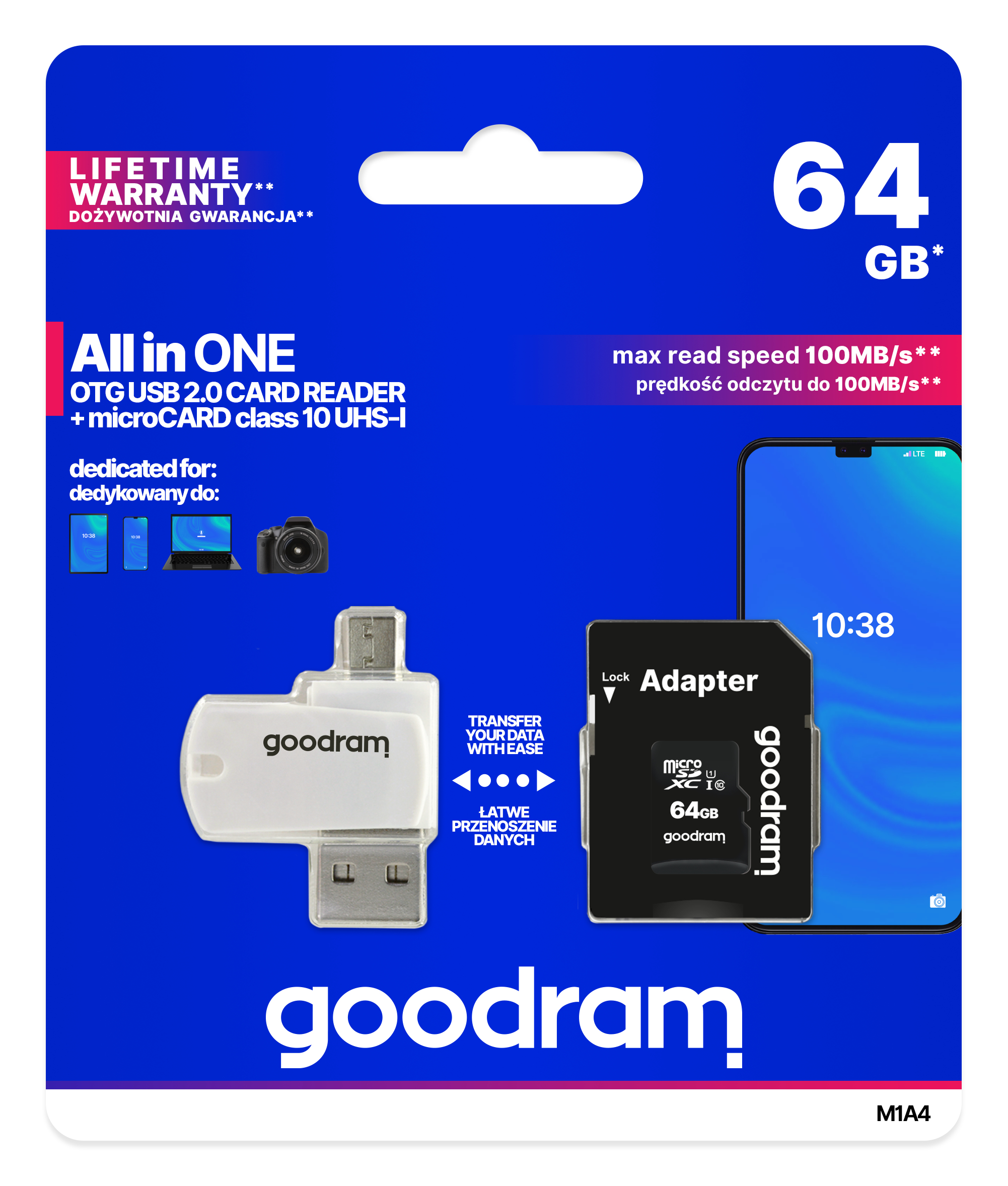 Goodram M1A4 All in One 64 GB MicroSDXC UHS-I Classe 10