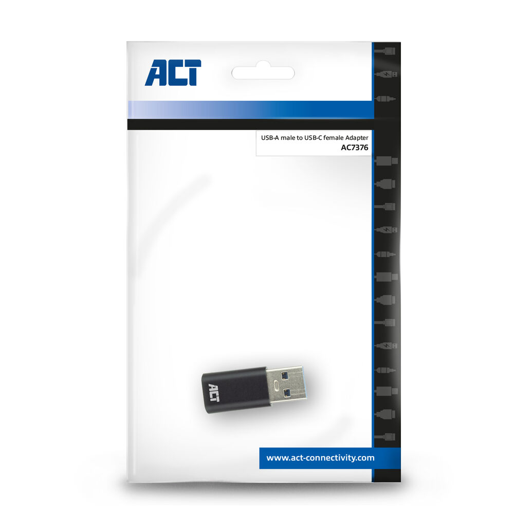 ACT AC7376 adattatore per inversione del genere dei cavi USB A USB C Nero