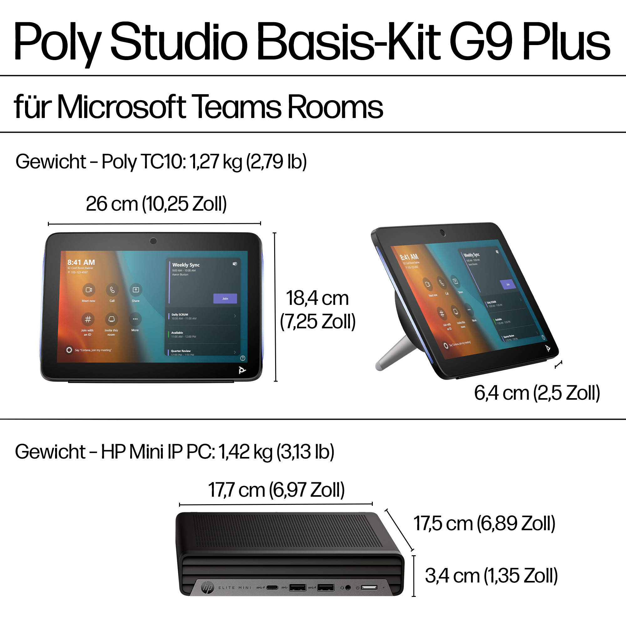 Poly A3LU8AA#ABB | Poly Studio Base Kit G9 Plus for Microsoft Teams HP ...