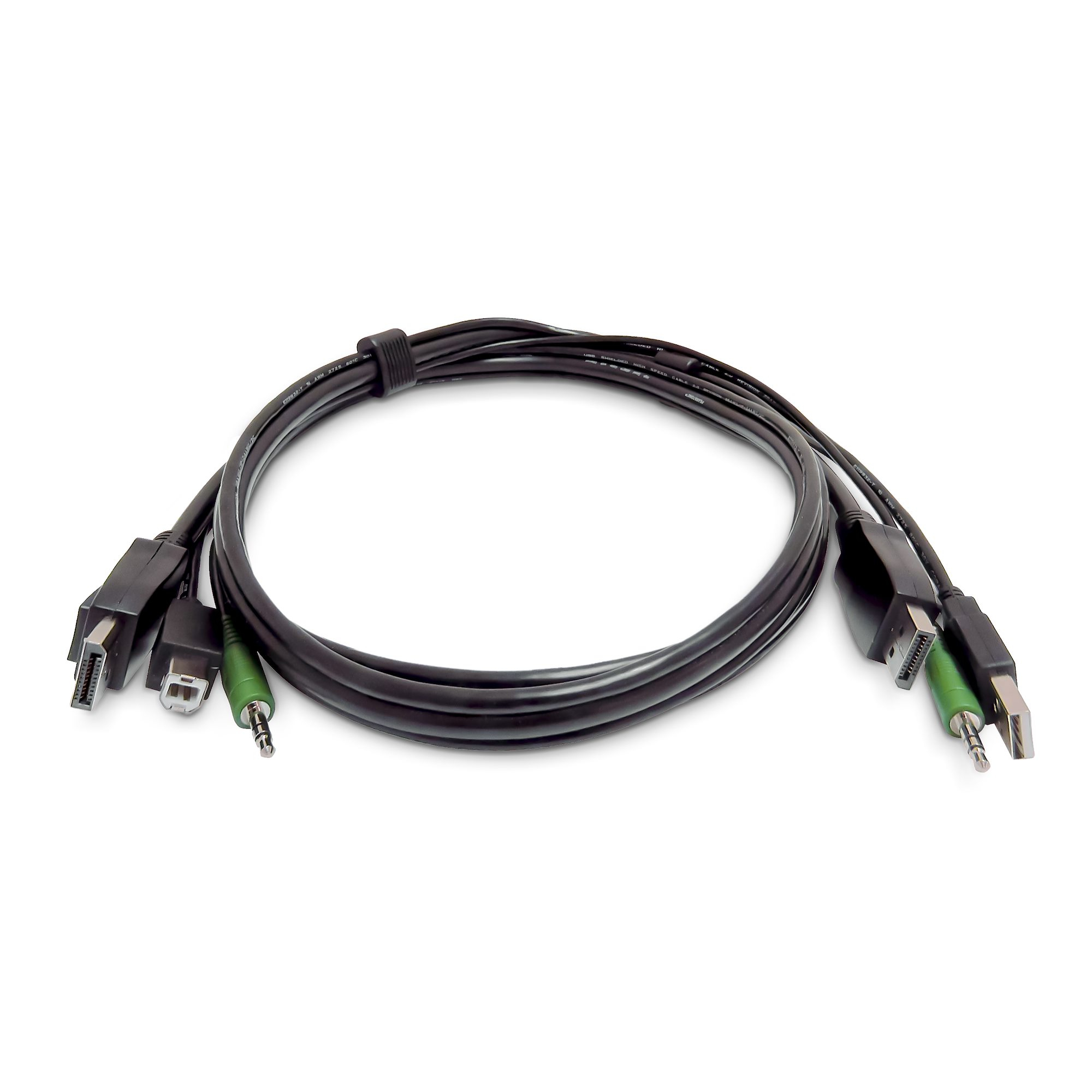 StarTech.com Cavo KVM DisplayPort da 1,8m, USB 2.0, audio jack 3,5 mm, cavo combinato universale compatibile con switch KVM, conforme TAA