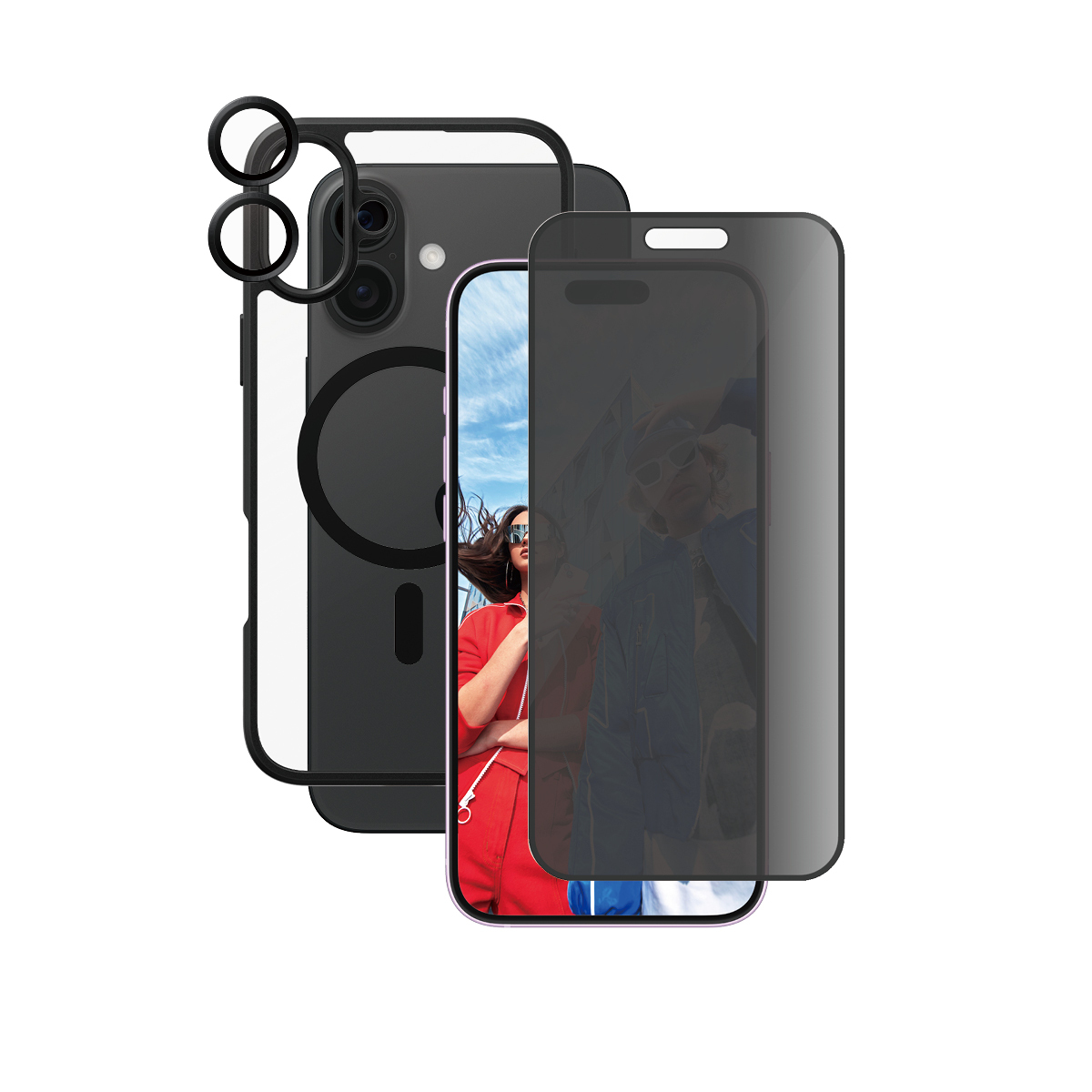 PanzerGlass � | CARE by � Flagship 3-in-1 Privacy Bundle iPhone 16 Plus funda para tel�fono m�vil Transparente