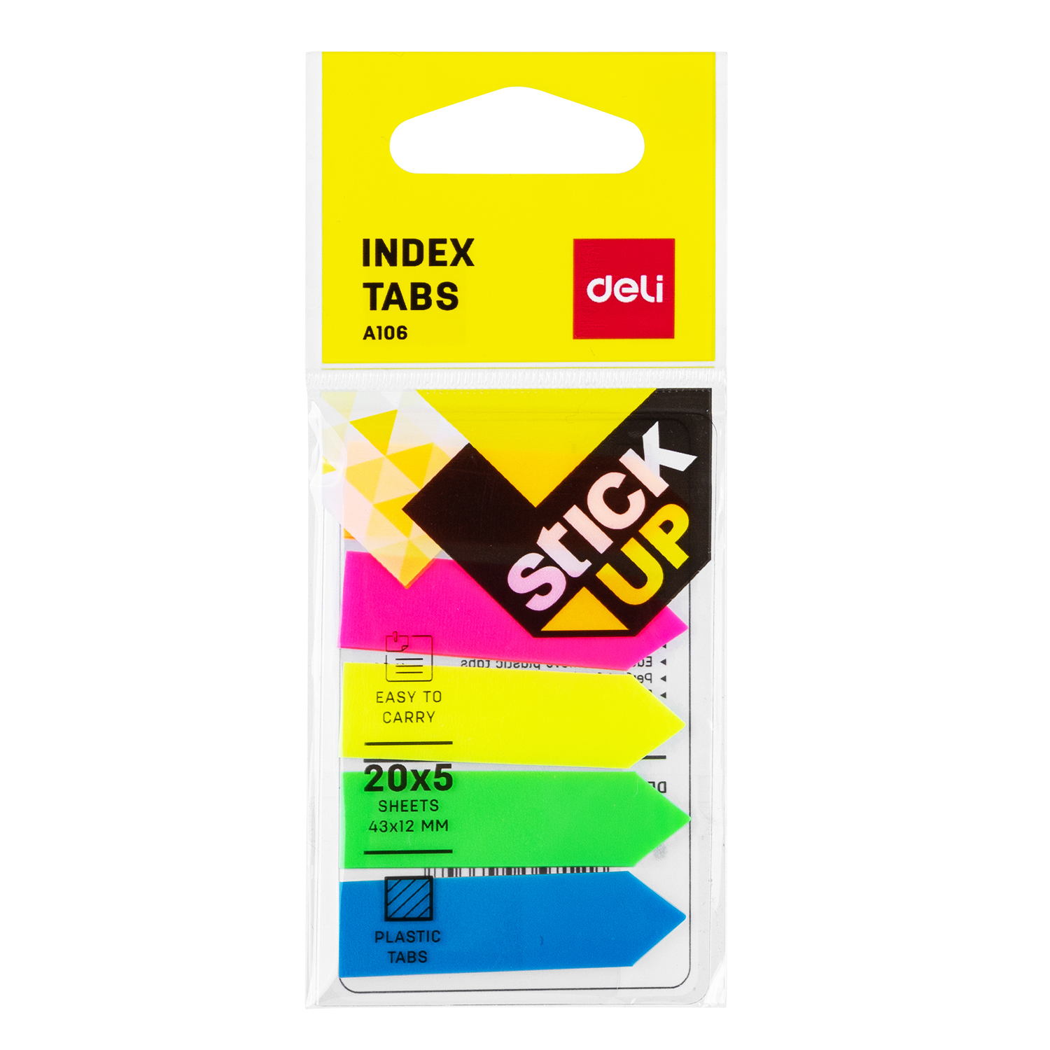 Deli Haftnotizen Index PP Stick Up 100 St. farbig