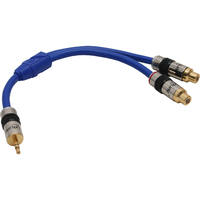 InLine Audio Cable Premium 2x RCA female / 3.5mm male gold plated 0.25m