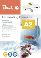 Peach Laminating Pouches A2, 125 mic, glossy, PP525-12, set of 50