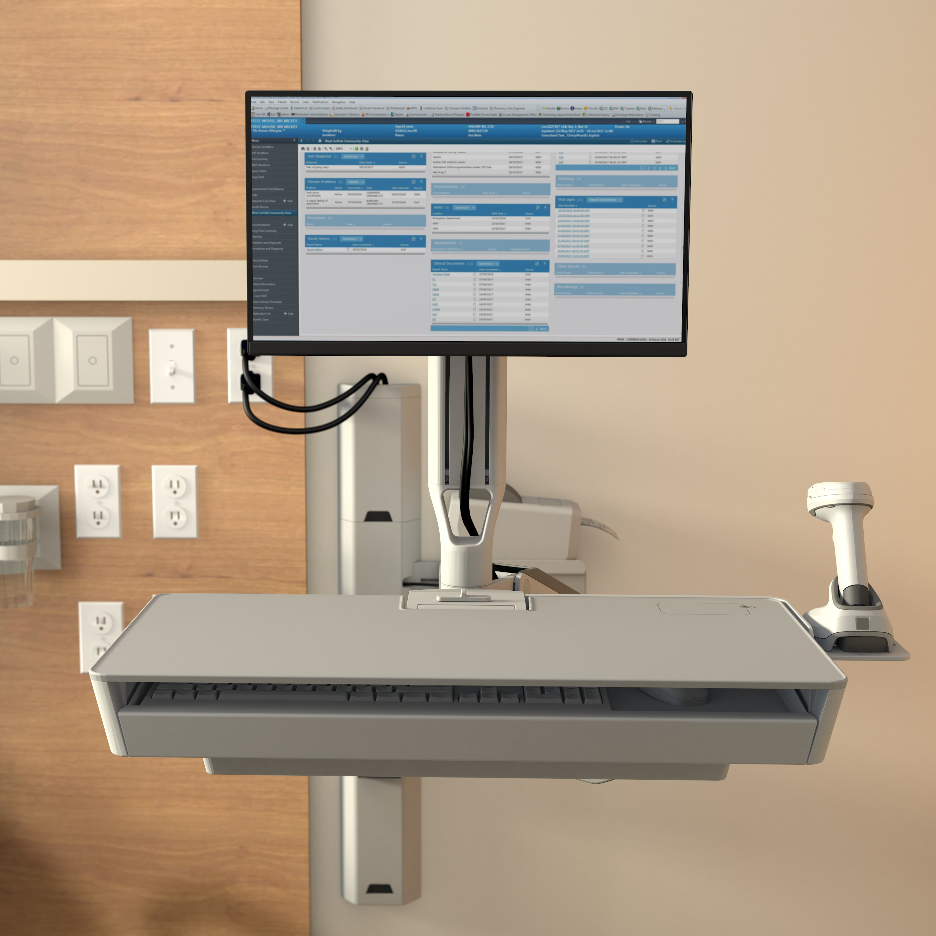 Ergotron 45-619-251 soporte y montura para estacin de trabajo/PC todo en uno 10,7 kg Blanco 68,6 cm (27)