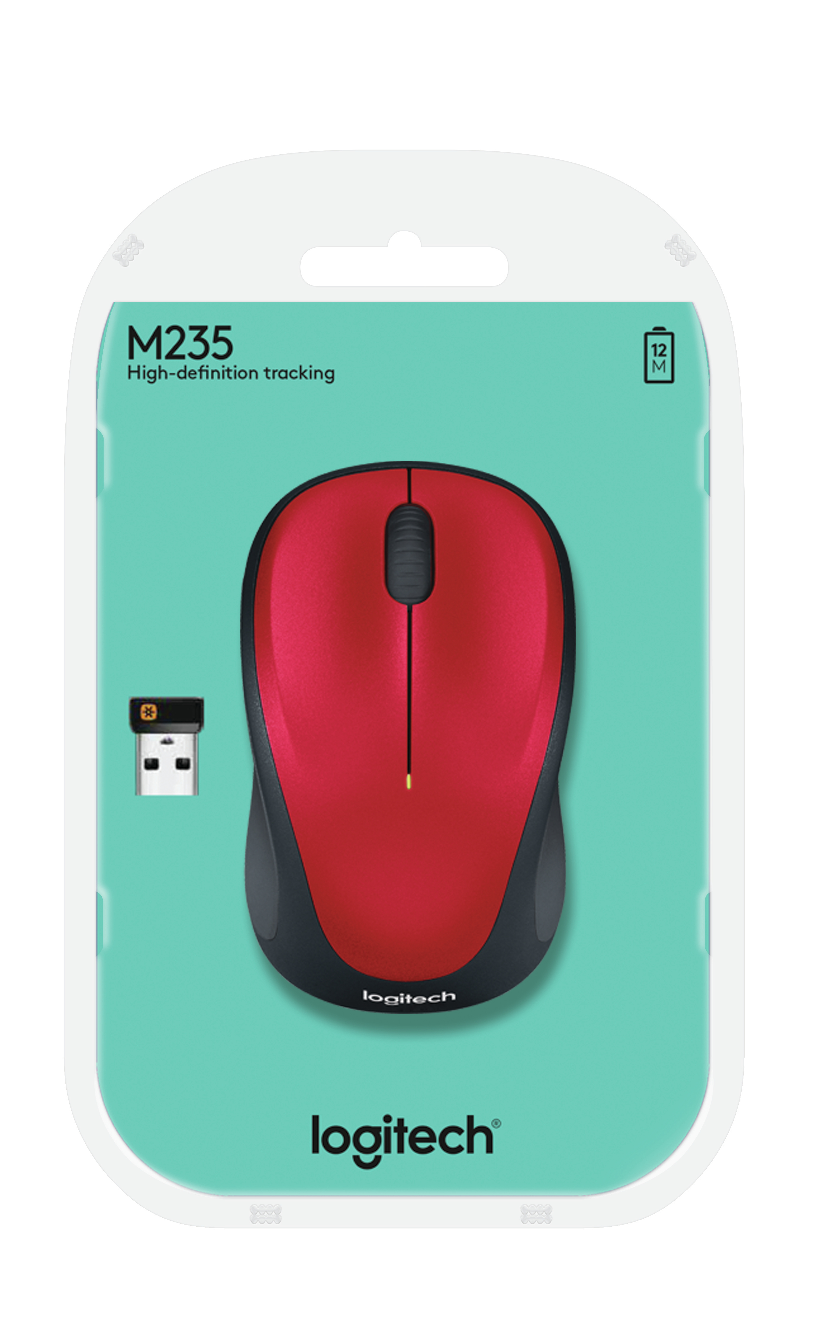 Logitech M235 - 2nd Generation - Maus - rechts- und linkshndig - optisch - kabellos - 2.4 GHz - kabelloser Empfnger (USB)