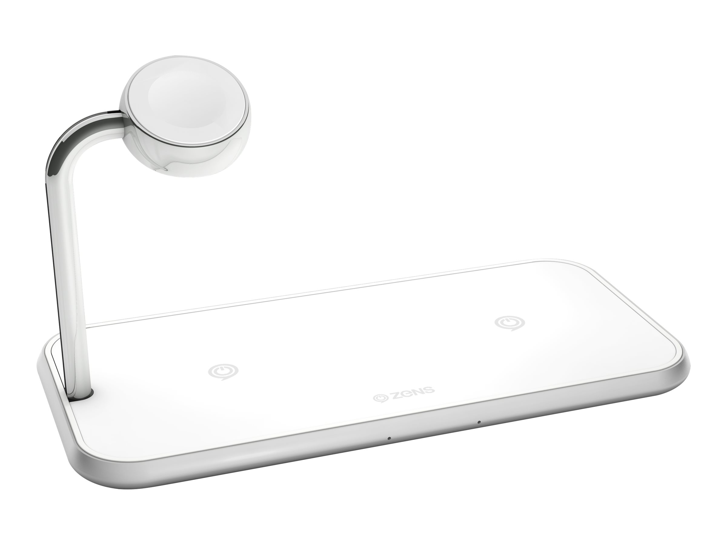 Zens Dual+Watch Aluminium Wireless Charger - Induktive Ladematte + AC-Netzteil