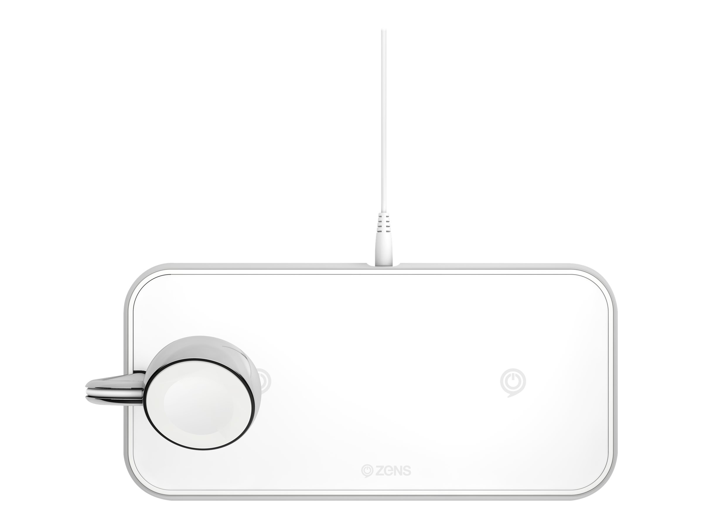 Zens Dual+Watch Aluminium Wireless Charger - Induktive Ladematte + AC-Netzteil