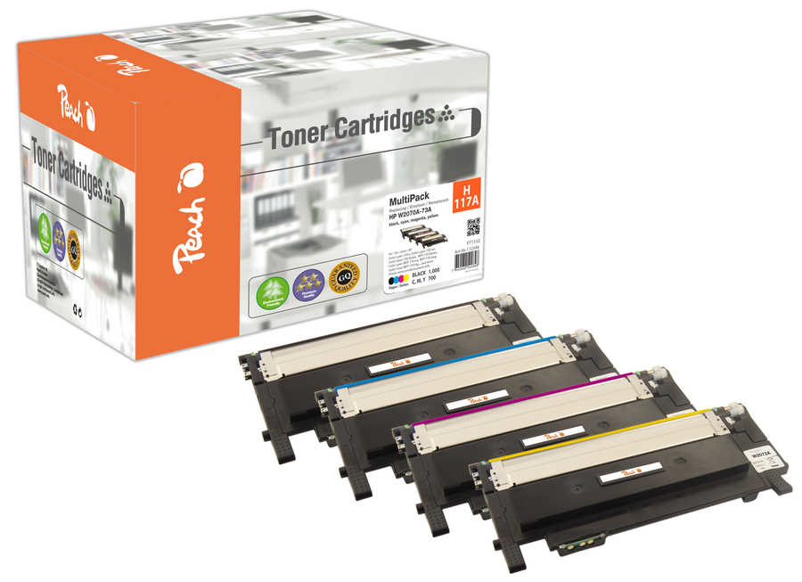 Peach PT1152 toner cartridge 4 pc(s) Compatible Black, Cyan, Magenta, Yellow
