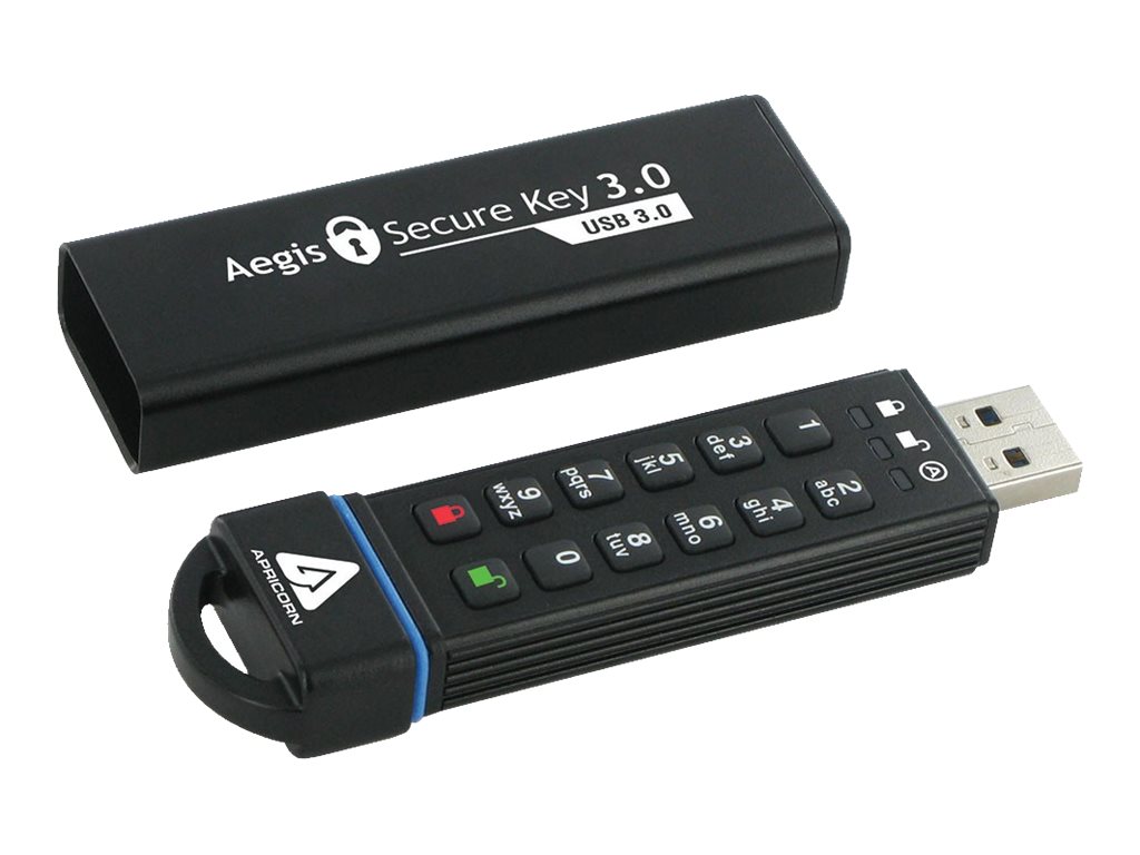 Apricorn Aegis Secure Key 3.0 unit� flash USB 60 GB USB tipo A 3.2 Gen 1 (3.1 Gen 1) Nero