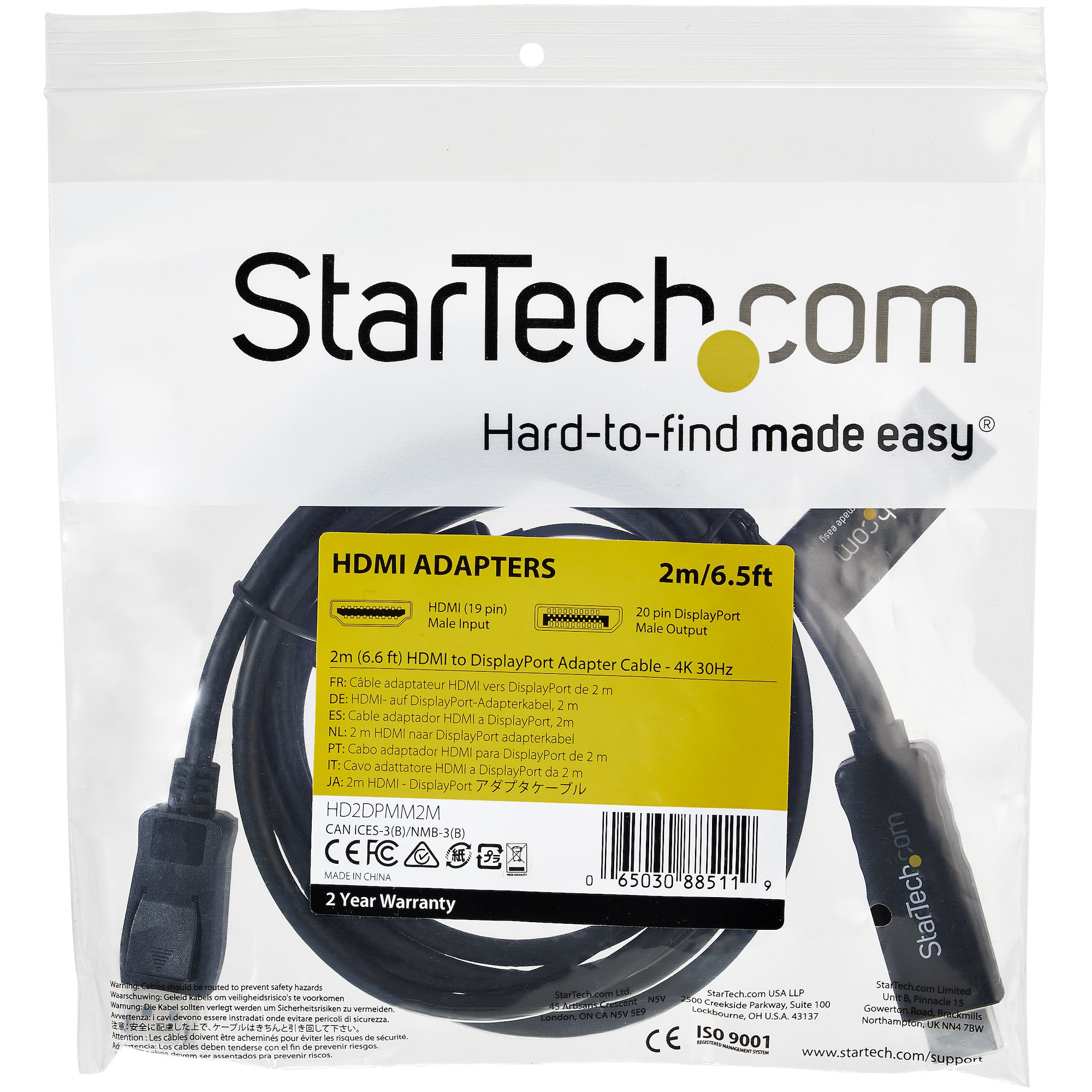 StarTech.com Câble d'Alimentation pour Ordinateur Portable de 2m