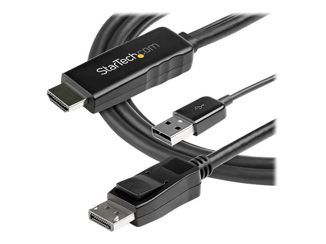 StarTech.com Cble Adaptateur HDMI vers DisplayPort de 2m - 4K 30Hz - M/M - Cble Convertisseur Actif HDMI 1.4 vers DP 1.2 avec Audio - Aliment par USB - Mac & Windows - Laptop HDMI vers cran DP