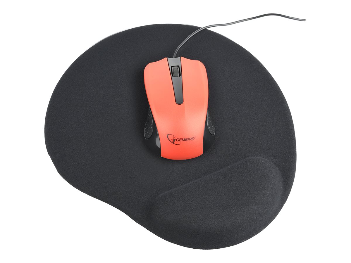 Gembird MP-GEL-BLACK - Mauspad mit Handgelenkpolsterkissen
