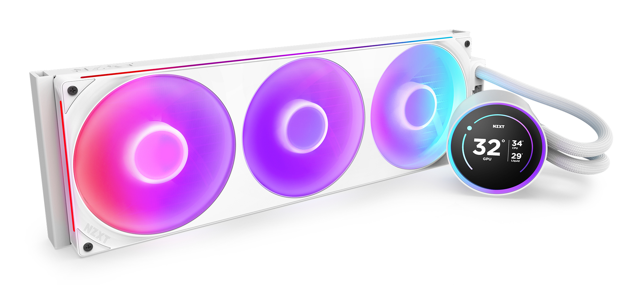 NZXT Kraken Elite 420 RGB Processeur Refroidisseur de liquide tout-en-un 14 cm Blanc 1 pi�ce(s)