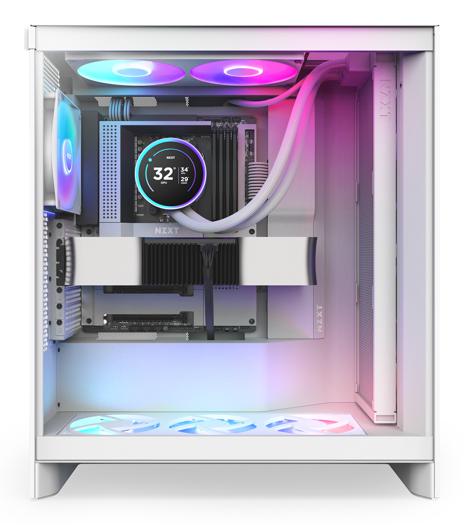 NZXT Kraken Elite 420 RGB Processeur Refroidisseur de liquide tout-en-un 14 cm Blanc 1 pi�ce(s)