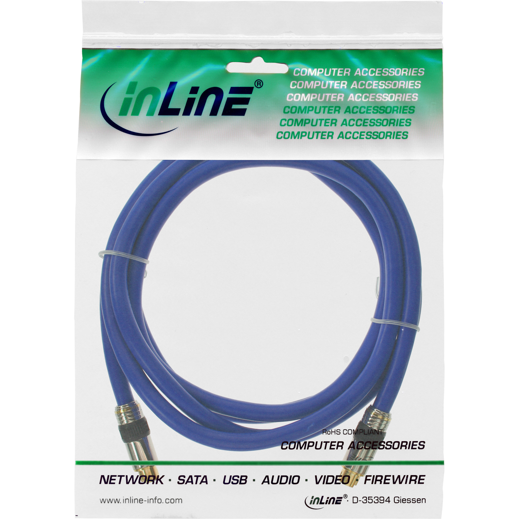 InLine S-VHS Video Cable Premium 4 Pin mini DIN male / male gold plated 15m