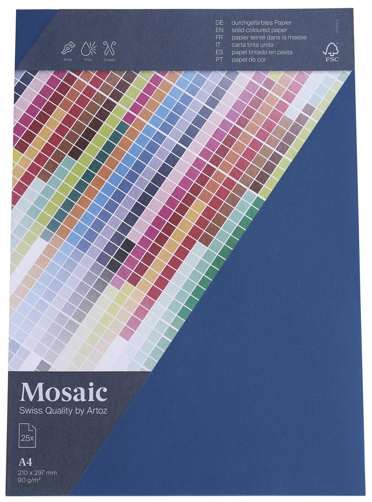 Artoz Papier Briefpapier Mosaic marine DIN A4 90 g/qm 25 Blatt - 90 g/m - A4