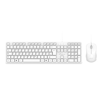 MediaRange MROS276 tastiera Mouse incluso Casa/ufficio USB QWERTZ Tedesco Bianco