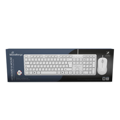 MediaRange MROS276 tastiera Mouse incluso Casa/ufficio USB QWERTZ Tedesco Bianco